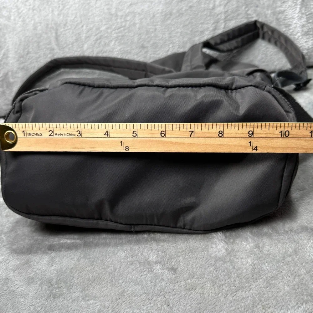 Charcoal‎ Gray Nylon Drawstring Travel Backpack Magnetic Flap Closure Adjustable